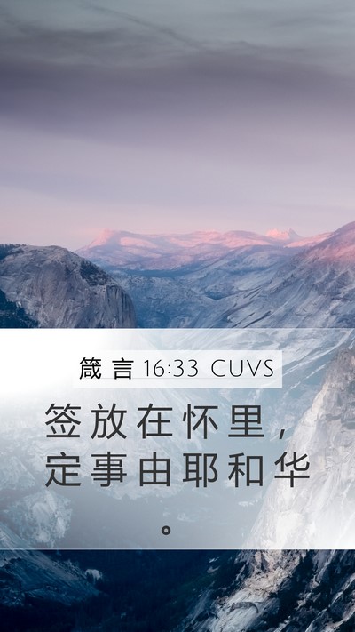 箴 言 16:33 CUVS Bible Verse Image
