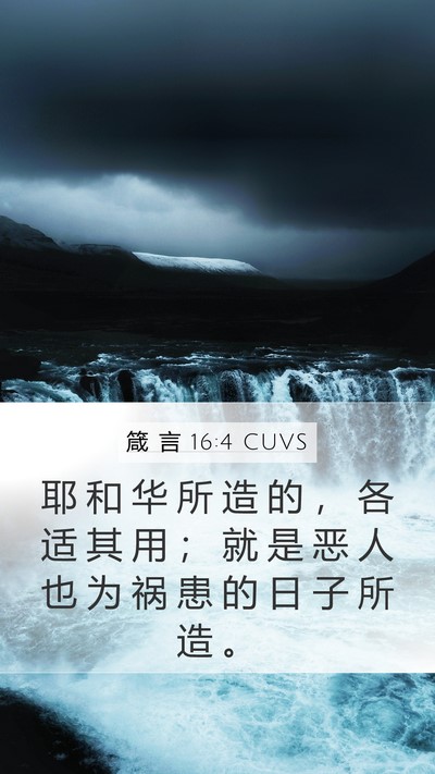箴 言 16:4 CUVS Bible Verse Image