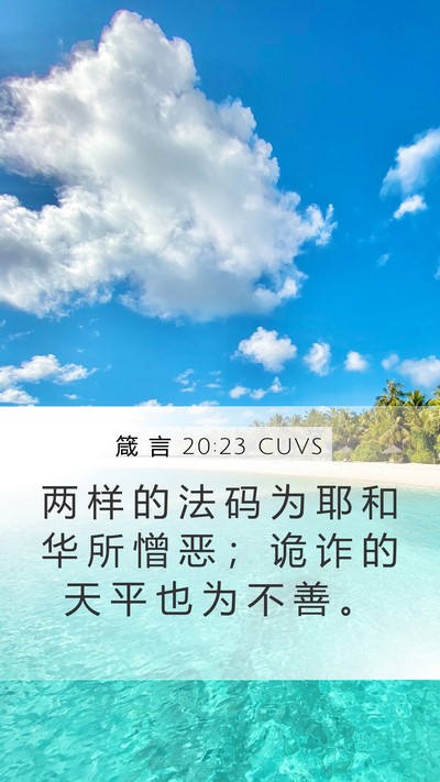 箴 言 20:23 CUVS Bible Verse Image