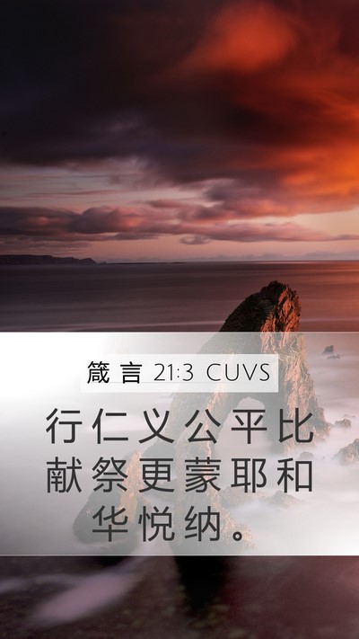 箴 言 21:3 CUVS Bible Verse Image