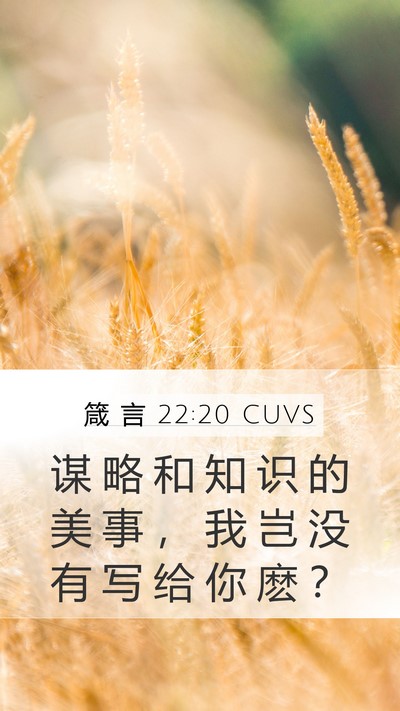 箴 言 22:20 CUVS Bible Verse Image
