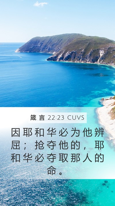 箴 言 22:23 CUVS Bible Verse Image