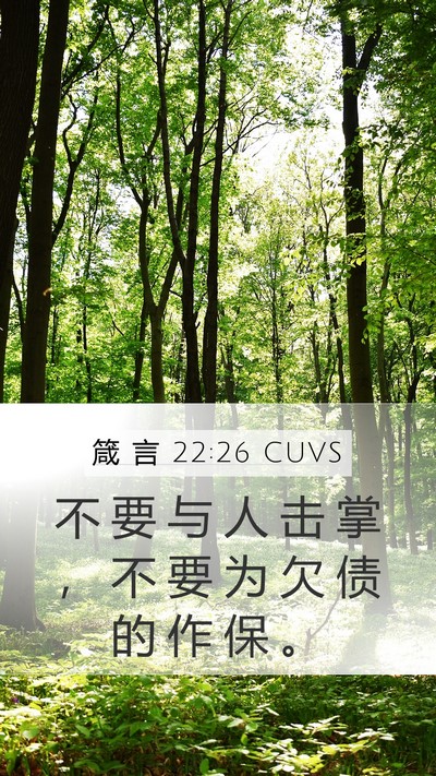 箴 言 22:26 CUVS Bible Verse Image