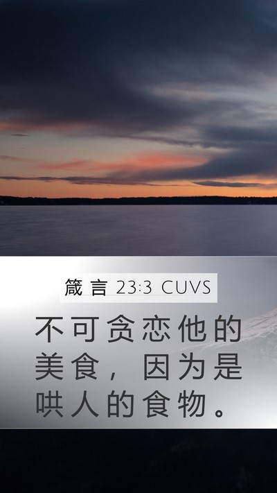 箴 言 23:3 CUVS Bible Verse Image