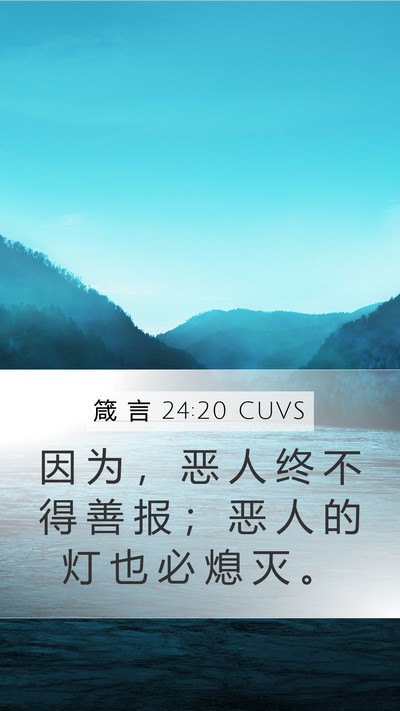 箴 言 24:20 CUVS Bible Verse Image