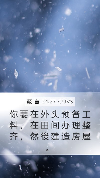 箴 言 24:27 CUVS Bible Verse Image