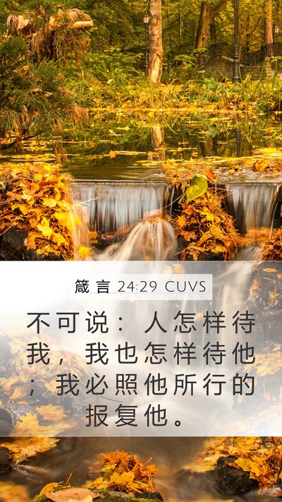 箴 言 24:29 CUVS Bible Verse Image