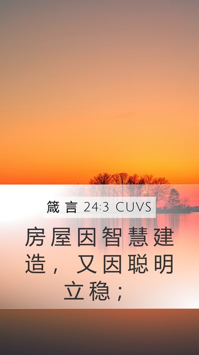 箴 言 24:3 CUVS Bible Verse Image