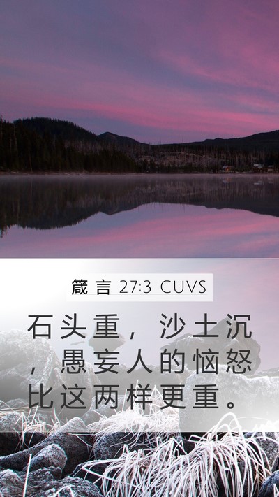 箴 言 27:3 CUVS Bible Verse Image