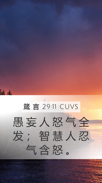 箴 言 29:11 CUVS Bible Verse Image