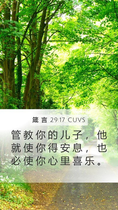 箴 言 29:17 CUVS Bible Verse Image