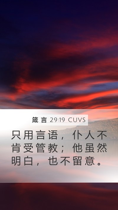 箴 言 29:19 CUVS Bible Verse Image