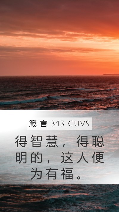 箴 言 3:13 CUVS Bible Verse Image