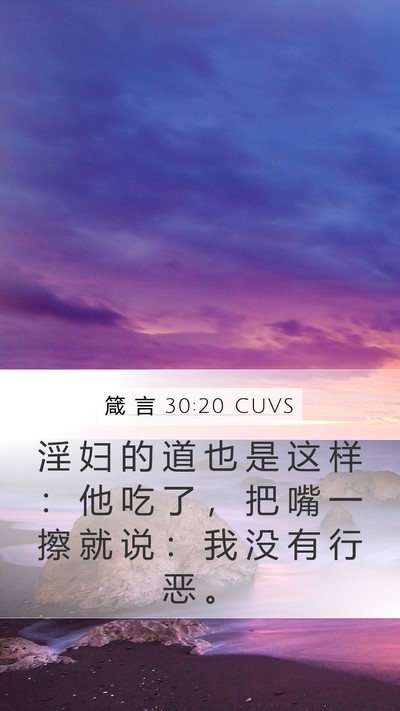 箴 言 30:20 CUVS Bible Verse Image