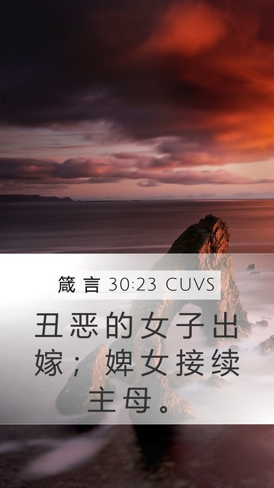 箴 言 30:23 CUVS Bible Verse Image