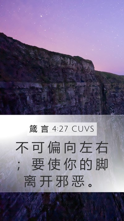 箴 言 4:27 CUVS Bible Verse Image