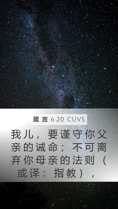箴 言 6:20 CUVS Bible Verse Image