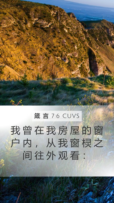 箴 言 7:6 CUVS Bible Verse Image