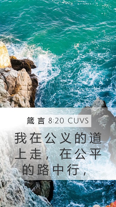 箴 言 8:20 CUVS Bible Verse Image