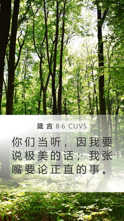 箴 言 8:6 CUVS Bible Verse Image