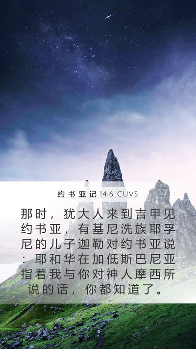 约 书 亚 记 14:6 CUVS Bible Verse Image