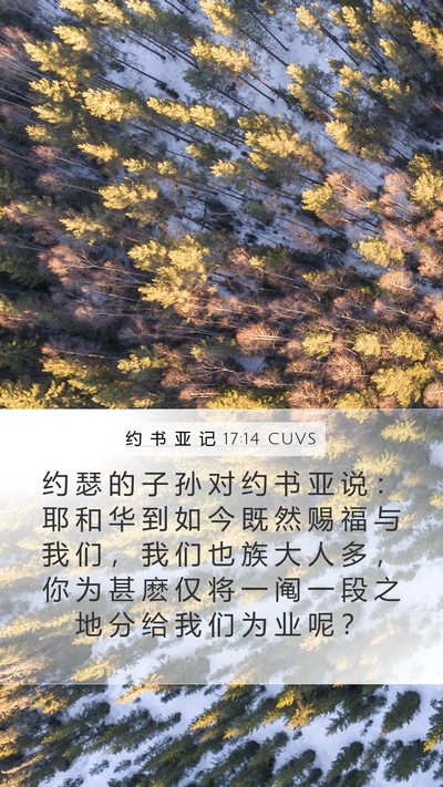 约 书 亚 记 17:14 CUVS Bible Verse Image