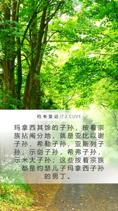 约 书 亚 记 17:2 CUVS Bible Verse Image