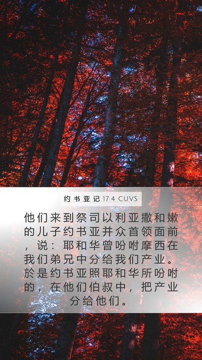 约 书 亚 记 17:4 CUVS Bible Verse Image