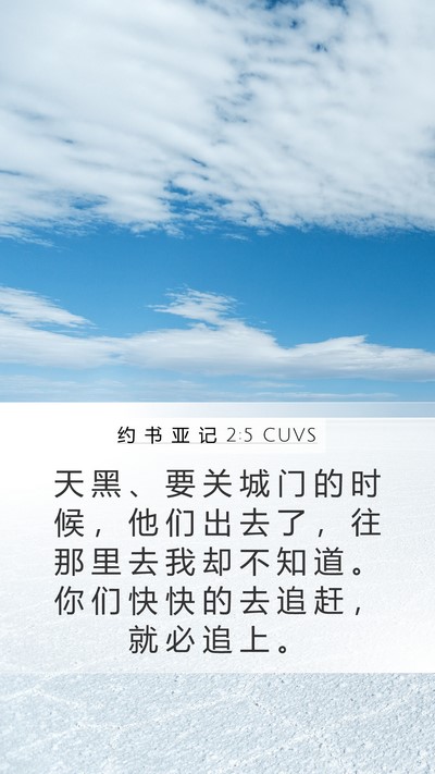 约 书 亚 记 2:5 CUVS Bible Verse Image