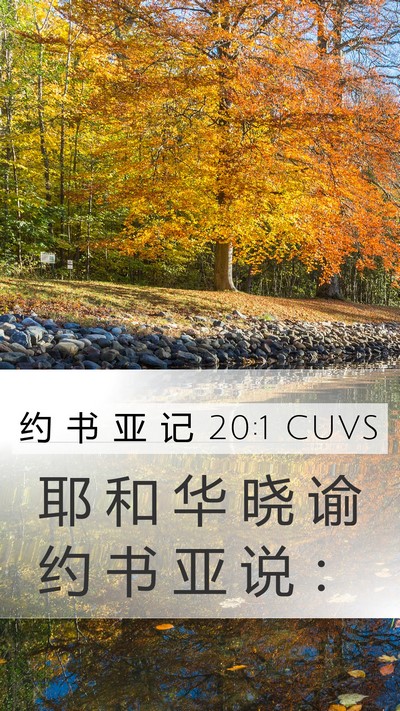 约 书 亚 记 20:1 CUVS Mobile Phone Wallpaper - 耶 和 华 晓 谕 约 书 亚 说 - Mobile Bible Verse Wallpaper