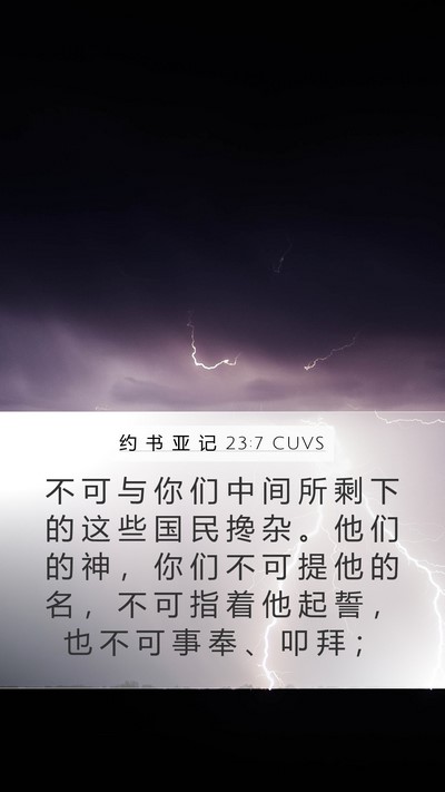 约 书 亚 记 23:7 CUVS Bible Verse Image