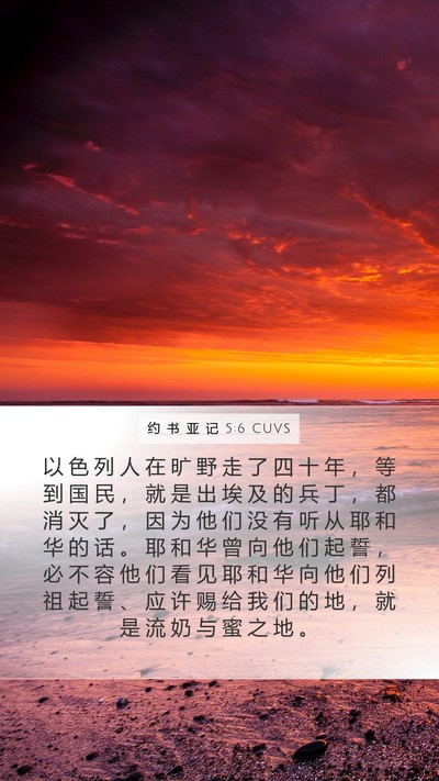 约 书 亚 记 5:6 CUVS Bible Verse Image