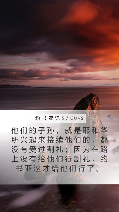 约 书 亚 记 5:7 CUVS Mobile Phone Wallpaper - 他 们 的 子 孙 ， 就 是 耶 和 华 所 - Mobile Bible Verse Wallpaper
