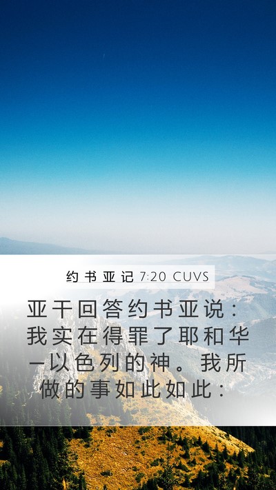 约 书 亚 记 7:20 CUVS Bible Verse Image