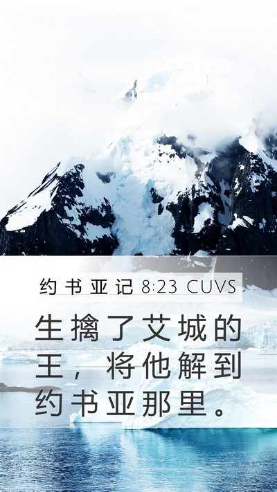 约 书 亚 记 8:23 CUVS Mobile Phone Wallpaper - 生 擒 了 艾 城 的 王 ， 将 他 解 到 - Mobile Bible Verse Wallpaper