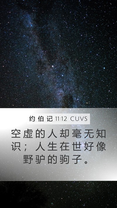 约 伯 记 11:12 CUVS Bible Verse Image