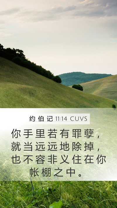 约 伯 记 11:14 CUVS Bible Verse Image