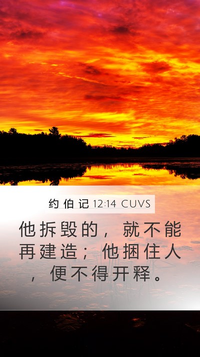 约 伯 记 12:14 CUVS Bible Verse Image