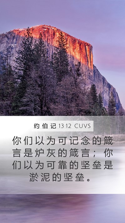 约 伯 记 13:12 CUVS Bible Verse Image