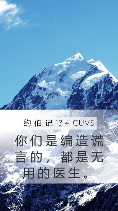 约 伯 记 13:4 CUVS Bible Verse Image