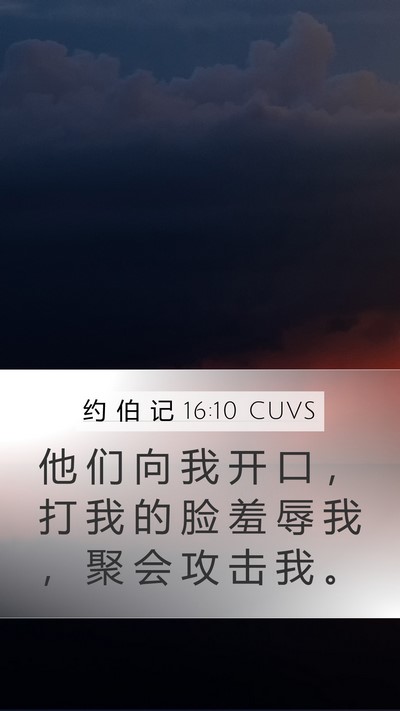 约 伯 记 16:10 CUVS Bible Verse Image