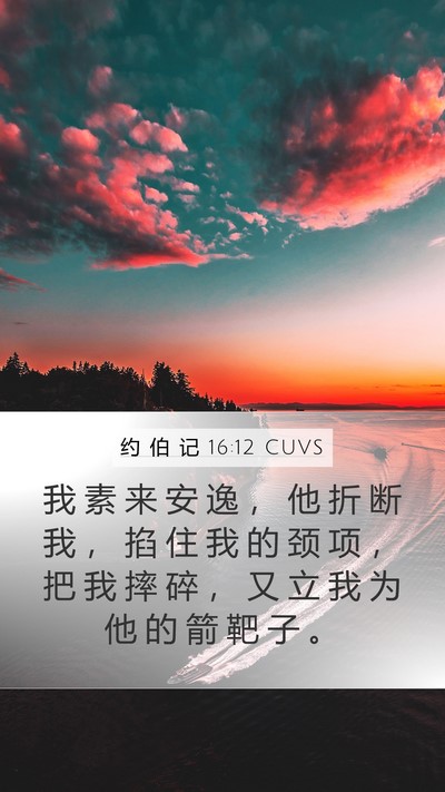 约 伯 记 16:12 CUVS Bible Verse Image