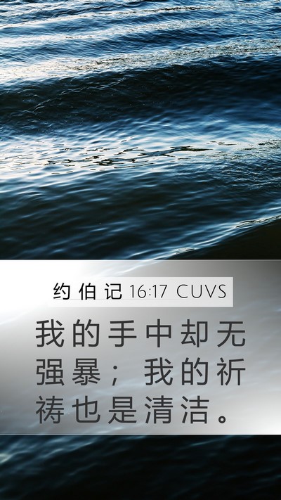 约 伯 记 16:17 CUVS Bible Verse Image