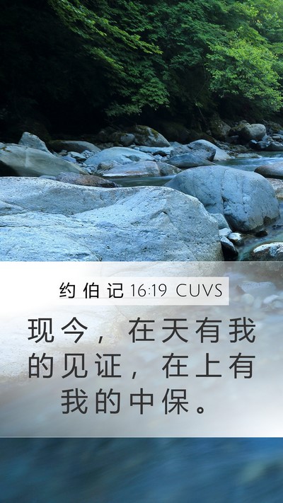 约 伯 记 16:19 CUVS Bible Verse Image