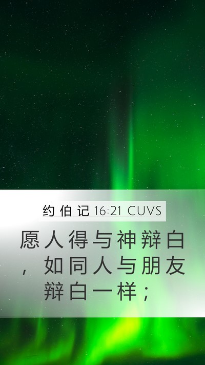 约 伯 记 16:21 CUVS Bible Verse Image
