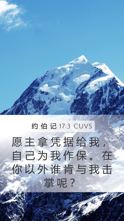 约 伯 记 17:3 CUVS Bible Verse Image