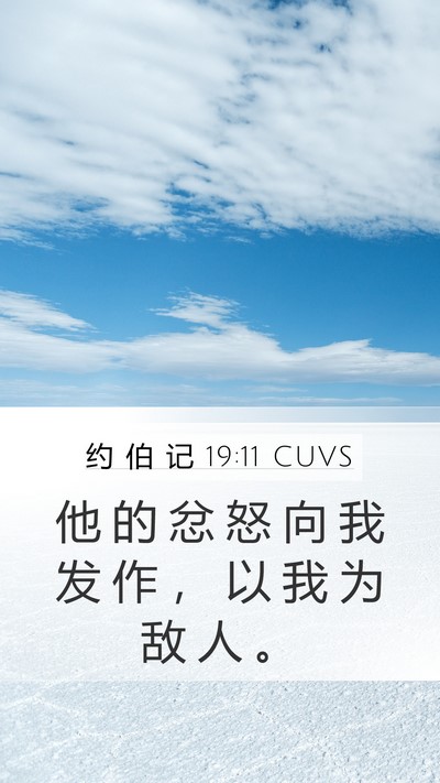 约 伯 记 19:11 CUVS Bible Verse Image