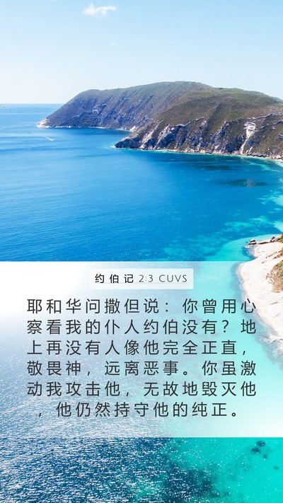 约 伯 记 2:3 CUVS Bible Verse Image