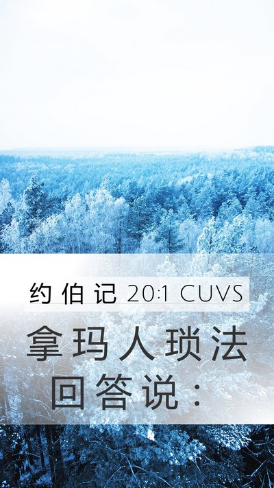 约 伯 记 20:1 CUVS Bible Verse Image