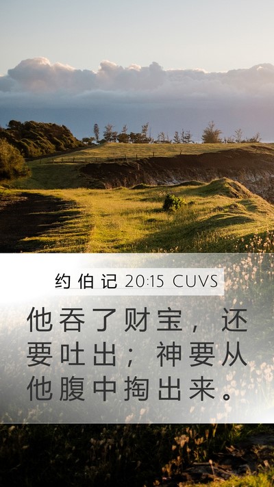 约 伯 记 20:15 CUVS Bible Verse Image